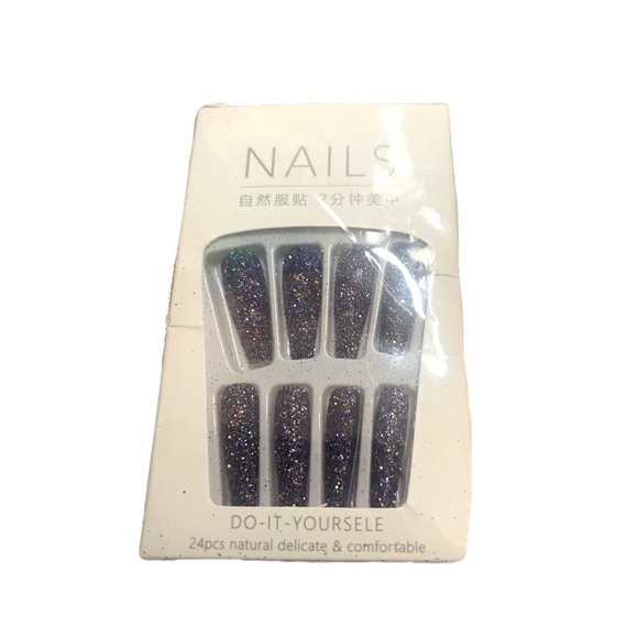 NIB 24 pcs Long Coffin Fake Nail & 1pc Nail File & 1 sheet Tape - Picture 7 of 9